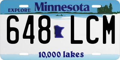 MN license plate 648LCM