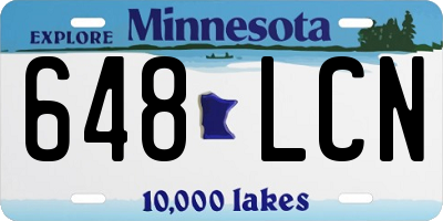 MN license plate 648LCN