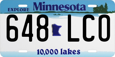 MN license plate 648LCO