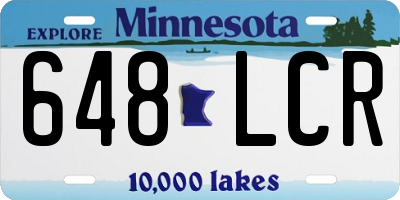 MN license plate 648LCR