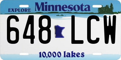 MN license plate 648LCW