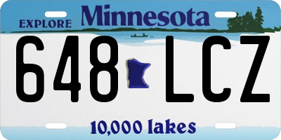 MN license plate 648LCZ