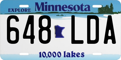 MN license plate 648LDA