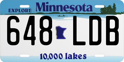 MN license plate 648LDB