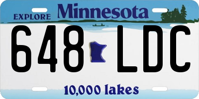 MN license plate 648LDC