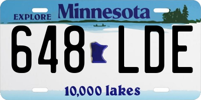 MN license plate 648LDE