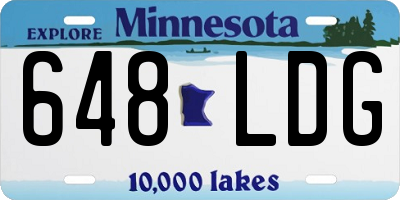 MN license plate 648LDG
