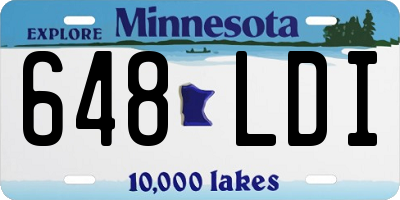 MN license plate 648LDI