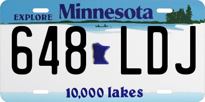 MN license plate 648LDJ