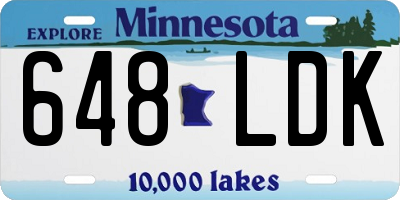 MN license plate 648LDK