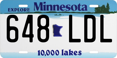MN license plate 648LDL