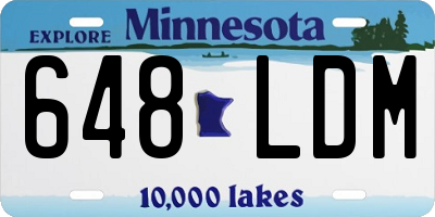 MN license plate 648LDM