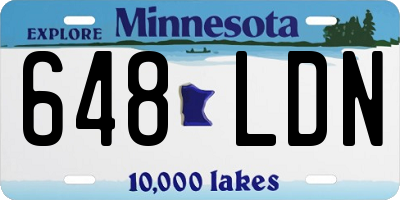 MN license plate 648LDN