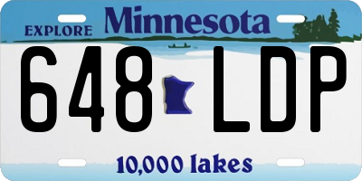 MN license plate 648LDP