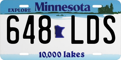 MN license plate 648LDS