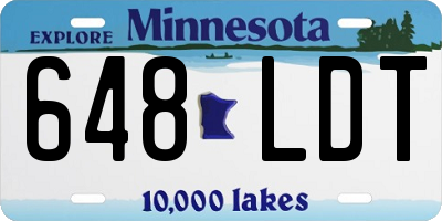 MN license plate 648LDT