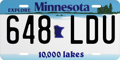 MN license plate 648LDU