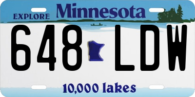 MN license plate 648LDW