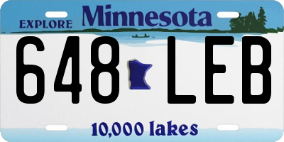 MN license plate 648LEB