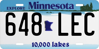 MN license plate 648LEC