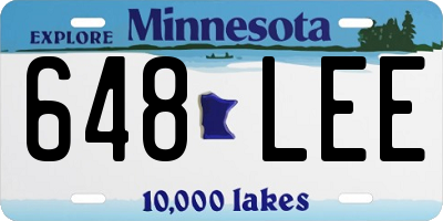 MN license plate 648LEE
