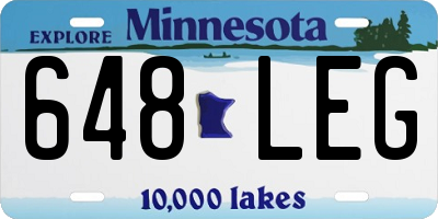 MN license plate 648LEG