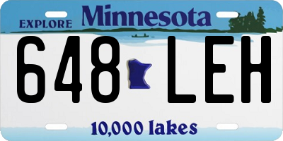 MN license plate 648LEH