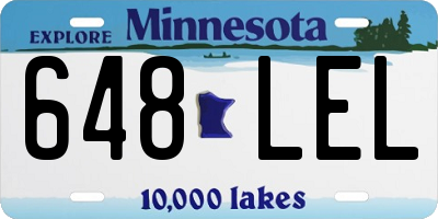 MN license plate 648LEL