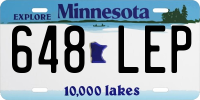 MN license plate 648LEP