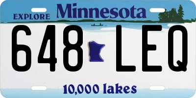 MN license plate 648LEQ