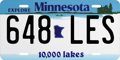 MN license plate 648LES