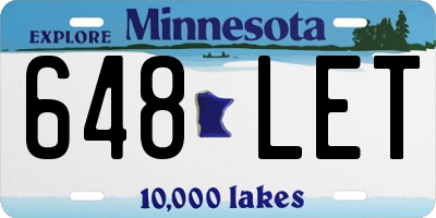 MN license plate 648LET