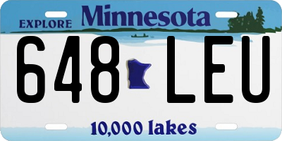 MN license plate 648LEU