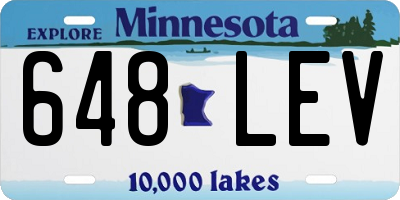 MN license plate 648LEV