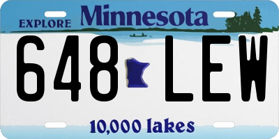MN license plate 648LEW