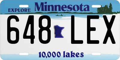 MN license plate 648LEX