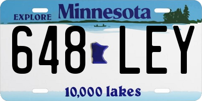 MN license plate 648LEY