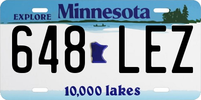 MN license plate 648LEZ