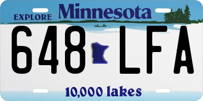 MN license plate 648LFA