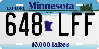 MN license plate 648LFF