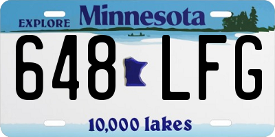 MN license plate 648LFG