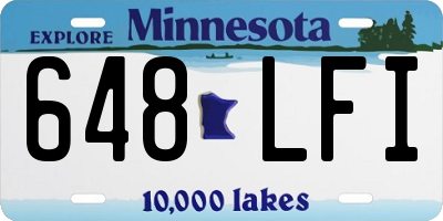 MN license plate 648LFI