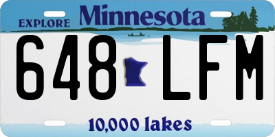 MN license plate 648LFM