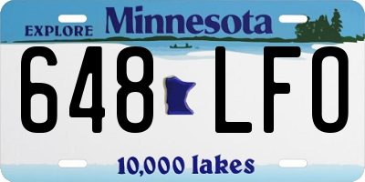 MN license plate 648LFO