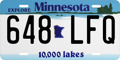 MN license plate 648LFQ