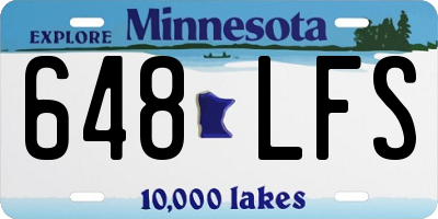 MN license plate 648LFS