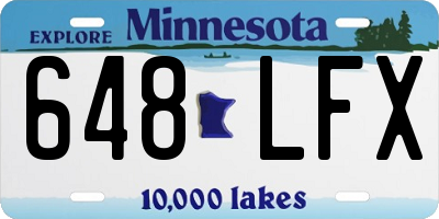 MN license plate 648LFX