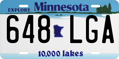 MN license plate 648LGA