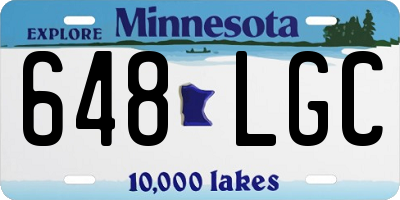 MN license plate 648LGC