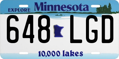 MN license plate 648LGD